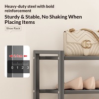Modernes Minimalistisches Mehrstöckiges Schuhregal aus Kohlenstoffstahl für den Hausgebrauch Installationsfreies Design für Eingangsbereich/Flur/Halle