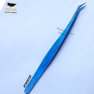 New Alluring Titanium Blue Eyelash Tweezers Extension Tweezers / High Quality Titanium Blue Eyelash Extension Tweezers - Product Image 6
