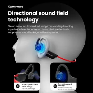 Casque de basse stéréo à oreille ouverte sur les écouteurs Bluetooth sans fil écouteur à conduction osseuse