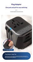 Stasiun Pengisian Daya Nirkabel Universal 3-in-1 PD 12W Tipe-C Pengisian Ganda Port USB Adaptor Perjalanan Lipat UK EU US AU