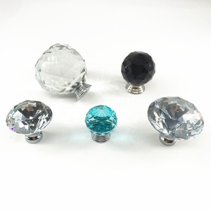 핸들 및 손잡이 중국 당겨 핸들 CX711 중국 판매 장식 하늘 파란색 크리스탈 캐비닛 도어 핸들 손잡이 저렴한 유리 손잡이 - Product Image 6