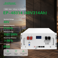 بطارية ليثيوم فوسفات الحديد (LiFePO4) ذكية بنظام إدارة البطارية (BMS) 48 فولت 314 أمبير ساعة 15072 واط ساعة، دورة عميقة 6000 دورة، معتمدة بشهادة CE لتطبيقات الطاقة الشمسية الاحتياطية خارج الشبكة.