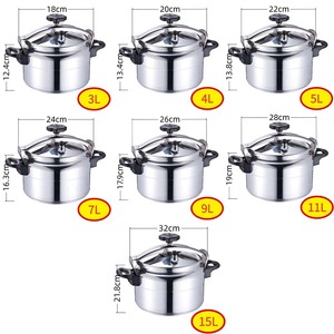 <span class=keywords><strong>Olla</strong></span> <span class=keywords><strong>a</strong></span> Presión Industrial Antiadherente de Aluminio de 3, 5, 7, 9, 11 y <span class=keywords><strong>15</strong></span> <span class=keywords><strong>Litros</strong></span> con Fondo Único para Sopa - Product Image 2