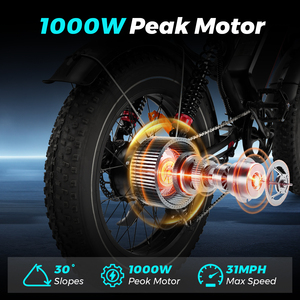 จักรยานไฟฟ้าล้อโต 20 นิ้ว มอเตอร์ฮับหลัง 1000W 48V 17.5Ah ระยะทาง 50 กม. ความเร็ว 50 กม./ชม. ดิสก์เบรก 7 จุด มีสินค้าใน EU/US/UK รุ่น S8 E-Bike Mountain B - Product Image 5
