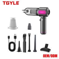 Aspirateur de voiture portable sans fil ABS, mini, avec plus de 5 buses, batterie 6000 mAh