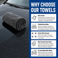 High Quality Quick-Dry Woven Microfiber Cleaning Towel Super Absorbent Double Side Twisted Loop Car Wash Towel