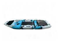 Kayak de pêche modulaire à pédales, monoplace, 3 sections, détachable, avec moteur électrique, PE, longueur 3,1-4m, CE Kajak