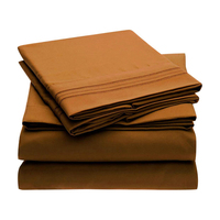Brossé microfibre ensemble de draps taie d'oreiller