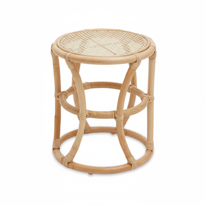 Mesa auxiliar de ratán natural Mataram, diseño redondo moderno, muebles de sala de estar con estilo para complementar su hogar - Product Image 1