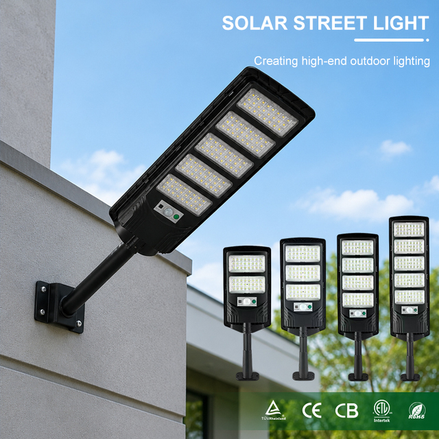 All One LED Solar Street Light IP65 Waterproof Outdoor Motion Sensor Dusk Dawn Road Lamp Remote Control 2-Year Warranty