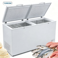 Congélateur horizontal grande capacité pour viande, réfrigérateur commercial, congélateur coffre profond pour crème glacée, réfrigérateur domestique pour viande, supermarché