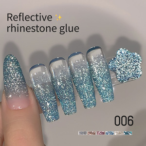 Gel à ongles argenté réfléchissant effet diamant broyé, super brillant, vernis à ongles UV pour fêtes et nail art DIY - Product Image 6