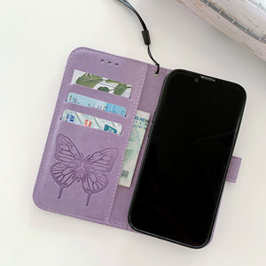 Hot Selling for Samsung S24 Ultra Card Insertion Phone Leather <strong>case</strong> for iPhone 15 Embossed Butterfly Mobile Phone Leather <strong>Case</strong> - Product Image 3