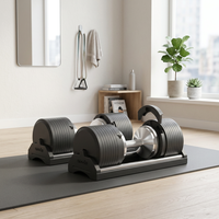 Haltères réglables en fonte de 45 kg avec système de verrouillage breveté, résistantes aux chutes, poignée confortable, pour exercices des bras, utilisation universelle