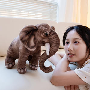 Simulation transfrontalière bébé éléphant en peluche doublure en maille pour le soulagement du Stress Zoo Souvenir en gros - Product Image 2