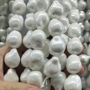 Cuentas de perlas de cristal barrocas blancas, productos de moda, novedad de 2023, 1603084