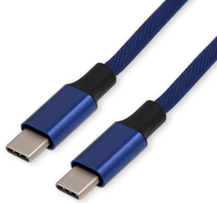 Fabric Braid Kabel Data 0.2M, Pengisi Daya Cepat Pendek USB Tipe C Ke USB C PD untuk Power Bank