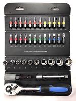Outils de réparation de moto automobile industrielle 37 pièces 1/4 "Dr Socket and Bit Set Universal Mini Screwdriver Tool