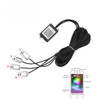 Lumières d'ambiance LED pour voiture 12V 4W, RGB, contrôle par application, ligne froide, éclairage décoratif automobile, accessoires intérieurs, étanche IP65, 500lm