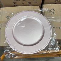 Vente en gros d'assiettes en plastique dorées pour le repas de mariage assiettes décoratives pour les mariages