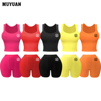Setelan Santai Wanita Musim Panas Tanpa Lengan Berbahan Ribbed Dua Potong dengan Logo Kustom, Setelan Pakaian Musim Panas dari Katun Spandex Lembut untuk Pakaian Santai di Rumah.