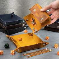 Plateau roulant personnalisé en cuir PU, sac à dés et plateau de rangement pour dés de D&D, accessoires de jeu de dés pour jeux de société RPG
