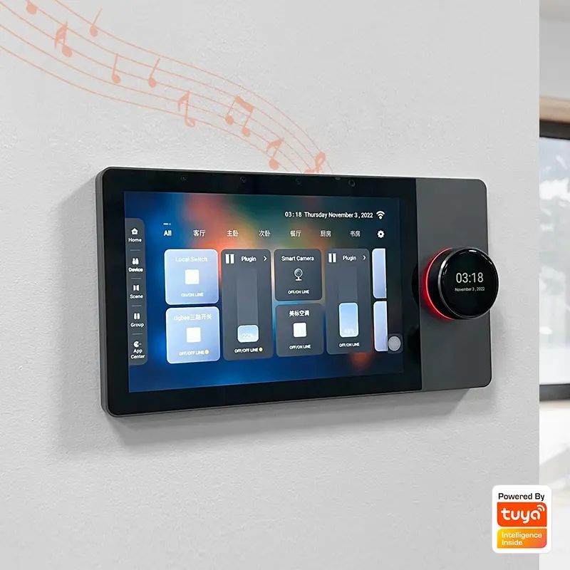 स्मार्ट घर प्रणाली 8-इंच वाईफ़ाई बहु-समारोह संगीत मेजबान टच स्क्रीन zigbee गेटवे BLE दीवार केंद्रीय नियंत्रण पैनल
