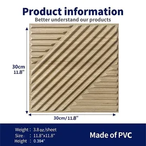 12 Adet 3D Modern Plastik Duvar Paneli 30x30cm Su Geçirmez İç Mekan Duvar Dekorasyonu Yatak Odası Oturma Odası Arka Plan Otel Ofis Duvar Resmi - Product Image 4