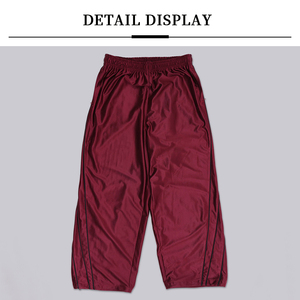 Pantalon de jogging en <span class=keywords><strong>nylon</strong></span> gris unisexe Hudao personnalisé avec logo, brillant, avec cordon de serrage, coupe ample et droite, style oversize - Product Image 2