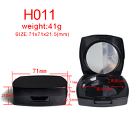 H011 2PCS en stock emballage carré étui à poudre compact pour fond de teint boîte à poudre noire double couche avec interrupteur à pression miroir