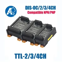 AMSAMOTION TTL_234 Convertisseur TTL à bornier à vis 2/3/4 canaux, usage industriel, contacts en cuivre 5-10 AWG 50A PLC NPN/PNP