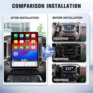 Autoradio Android avec écran tactile de 15,6 pouces pour <span class=keywords><strong>Chevrolet</strong></span> <span class=keywords><strong>Silverado</strong></span> GMC SIERRA <span class=keywords><strong>2014</strong></span>-2018, CarPlay sans fil, navigation GPS, tableau de bord numérique de voiture - Product Image 2