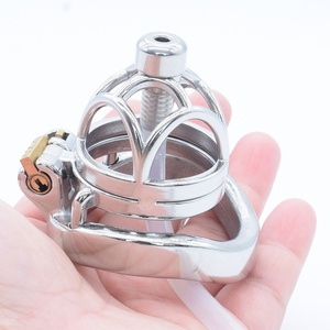 Stainless Steel Male <b>Mini</b> Chastity Dildo Cock Cage Diamond Head Tiny Dildo Cage 1.3 Inch Small Male Chastity Cock Cage for Men - Product Image 1