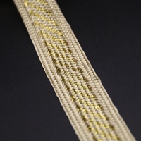 Sangle tressée décorative personnalisée en polyester/coton haute ténacité 22MM, ruban tissé brodé avec bordure thermocollée, couleur personnalisée