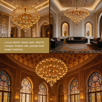 Lustre suspendu personnalisé de grande taille pour l'intérieur, style arabe, LED, pour mosquée, salle de prière, restaurant musulman