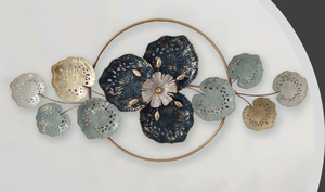Modern Metal <b>Art</b> Wall <b>Clock</b> Silent Quartz Analog Decorative Hanging <b>Clock</b> Scenic Irregular Floral Wall Decor for Living Room - Product Image 2