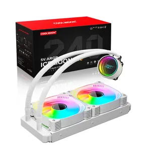COOLMOON Spot New Products White CPU Aio Cooler ICEMOON TYI Computer 240mm Liquid Cooler ARGB PWM Water Cooling Radiator For PC