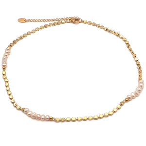 Collar de cuentas de perlas irregulares hecho a mano para mujer, conjunto de collar de perlas de agua dulce real natural cadena joyería occidental - Product Image 6