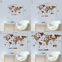 Holz-Weltkarte 3D Holzkarte Wanddekoration Wandkunst Wandaufkleber Weltreisekarte für das Wohnzimmer
