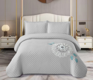 High-tech <strong>Bed</strong> <strong>Sheets</strong> <strong>Floral</strong> Pattern Stripes Combined Hand-embroidered Flowers Waterproof Bedding Set Luxurious <strong>Bed</strong> Cover - Product Image 1