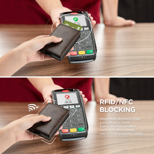 TILONSTAR TVC203 Portacarte di Credito da <span class=keywords><strong>Uomo</strong></span> con Blocco RFID Portafogli Sottili in <span class=keywords><strong>Pelle</strong></span> Vintage Porta Carte RFID in Alluminio - Product Image 4