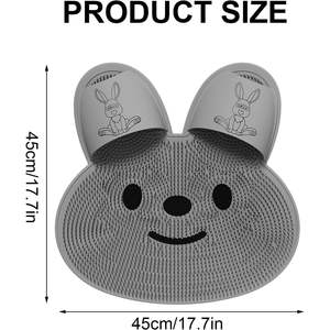 Nouveau tapis de salle de bain absorbant en TPE à imprimé animal, antidérapant, en forme de lapin, avec support en PVC, épaisseur moyenne, pour usage domestique et hôtelier, massage - Product Image 5