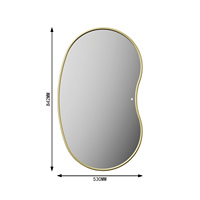 Espejo de Baño Irregular Ondulado con LED, Interruptor Táctil Giratorio, Ecológico, Duradero, Marco de Aluminio, Montado en la Pared, Diseño Moderno, Resistente al Agua
