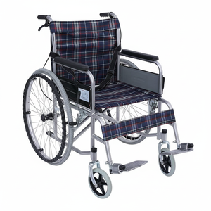 Silla de ruedas de acero ligera manual con neumáticos para personas mayores y discapacitados Uso hospitalario Terapia física - Product Image 1