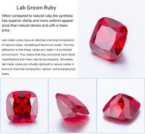 อัญมณีที่ปลูกในห้องปฏิบัติการทำจากทับทิมอัญมณีหลวมสีแดงสดใสสำหรับเครื่องประดับที่ดี - Product Image 6