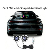 Lumière d'ambiance LED 12V de haute qualité pour voiture, décorative, en forme de cœur, éclairée, avec câble USB, néon, lampe de fenêtre