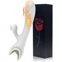 Vibromasseur Lapin Double Tête en Silicone 17 Vitesses pour Point G et Clitoris, Dildo Multimodes, Jouet Sexuel Adulte pour Femme