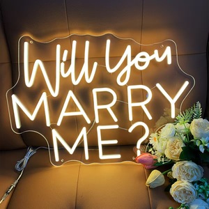 Insegna LED Neon Personalizzata 'Mi Vuoi Sposare?' in Acrilico per Decorazione Murale, Ideale per Proposte di Matrimonio e Feste - Product Image 3
