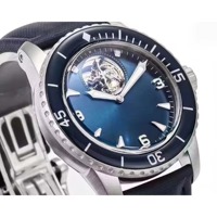 Luxuriöse Herren-Taucheruhr mit Tourbillon, Skelettierte Automatik-Mechanikuhr aus Edelstahl, Business-Mode Chronograph mit Kalender und Gangreserveanzeige