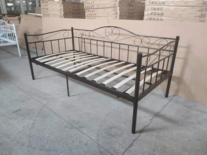 Khung giường sofa đơn bằng thép có tay vịn, đồ nội thất phòng ngủ, giường gấp di động bằng kim loại, khung giường <span class=keywords><strong>futon</strong></span> - Product Image 5